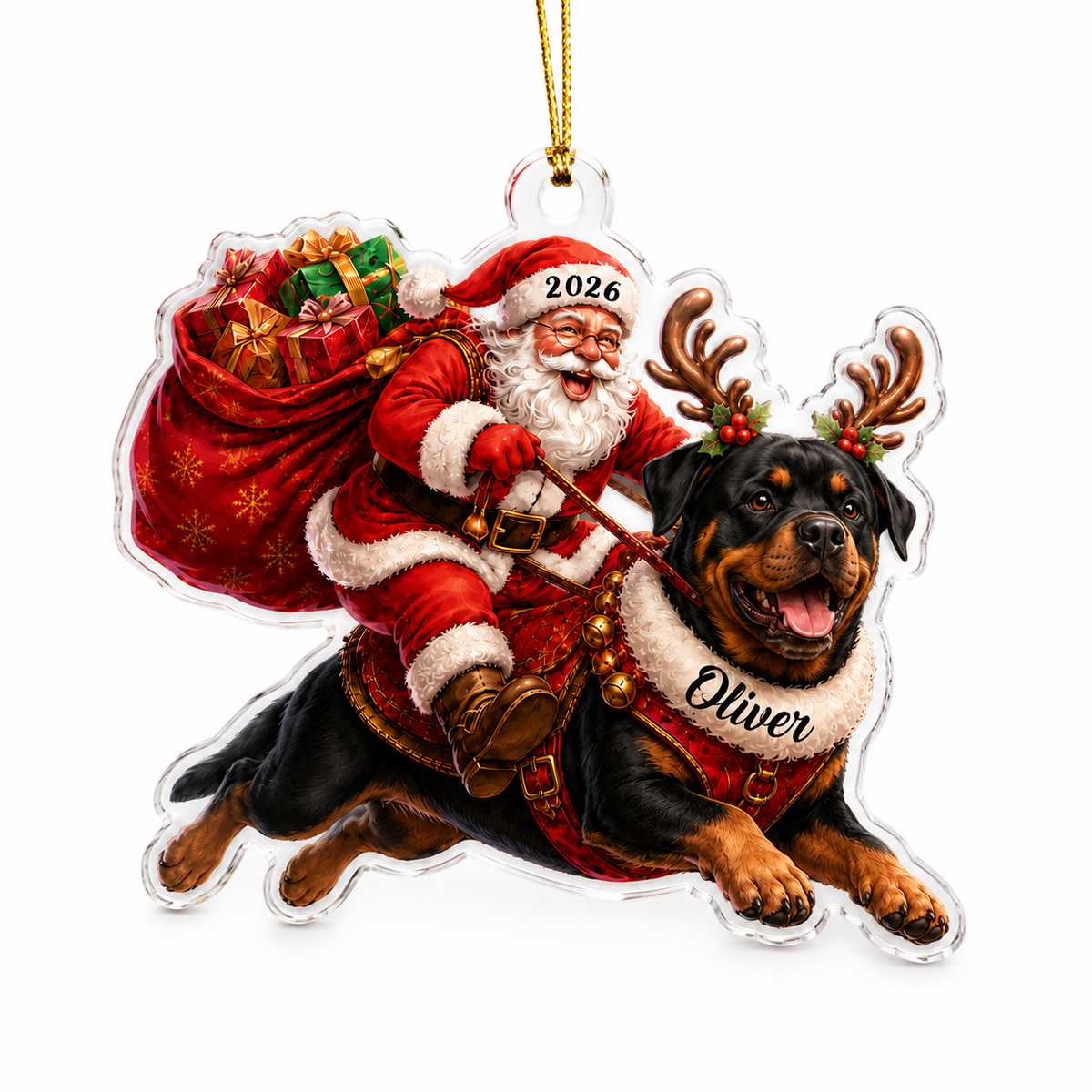 Santa Claus and Dog Rottweiler