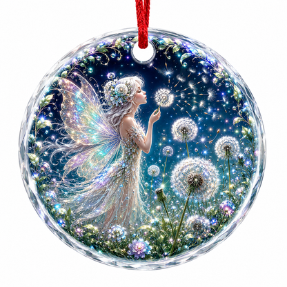 Fairy Glass Ornament Dandelion Fairy