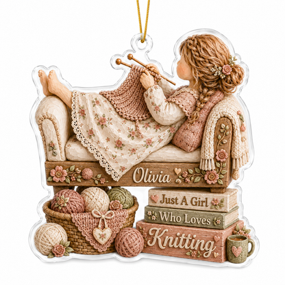 Personalized Just A Girl Hobby Knitting