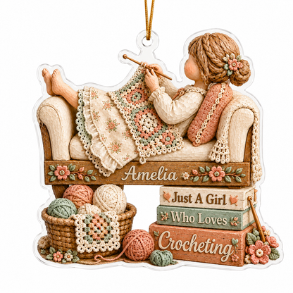 Personalized Just A Girl Hobby Crocheting