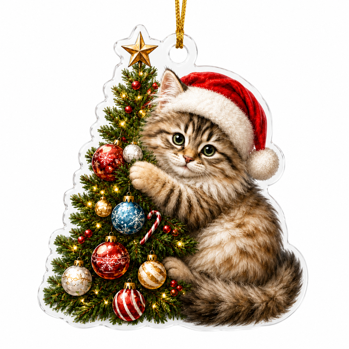 Cat With Christmas Tree Siberian
