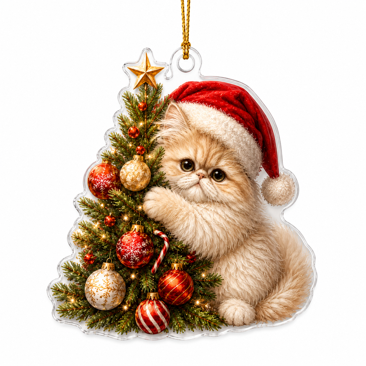 Cat With Christmas Tree Persian