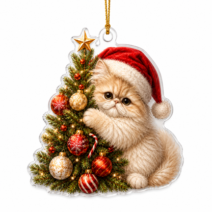 Cat With Christmas Tree Persian