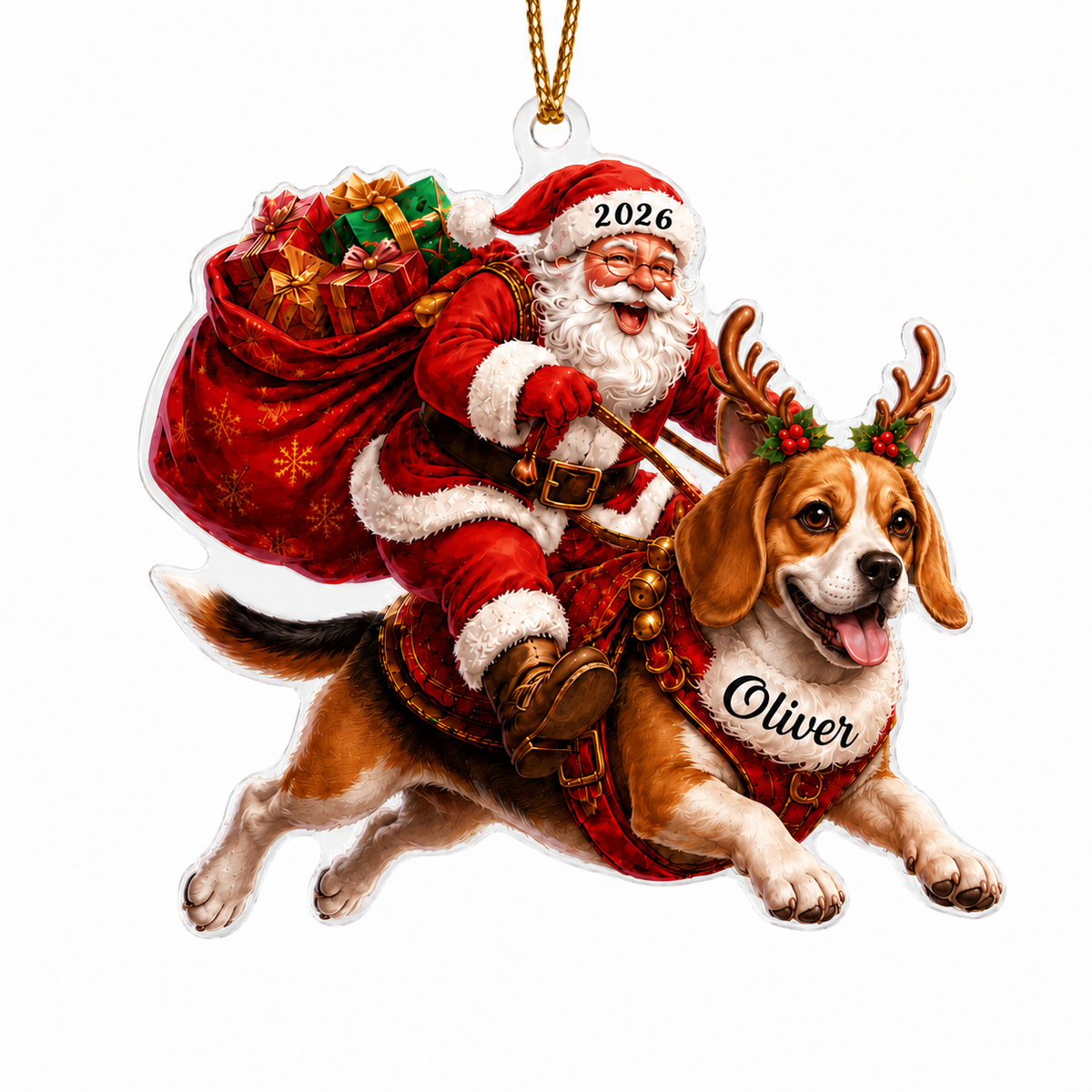 Santa Claus and Dog Beagle