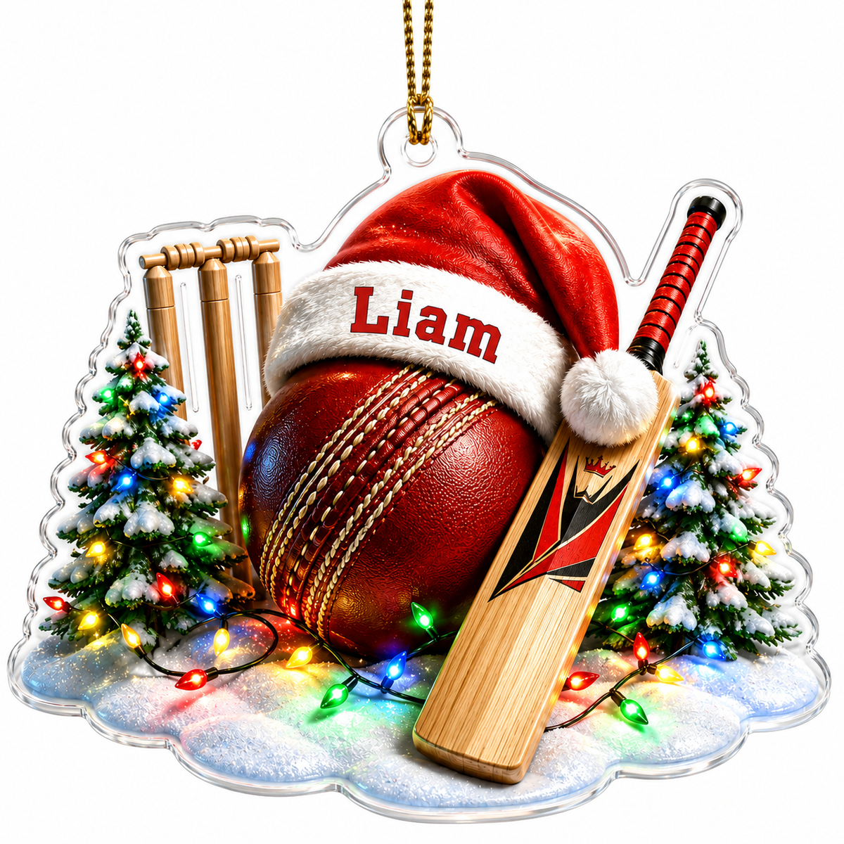 Custom Sports Christmas Acrylic - Cricket