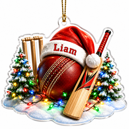 Custom Sports Christmas Acrylic - Cricket