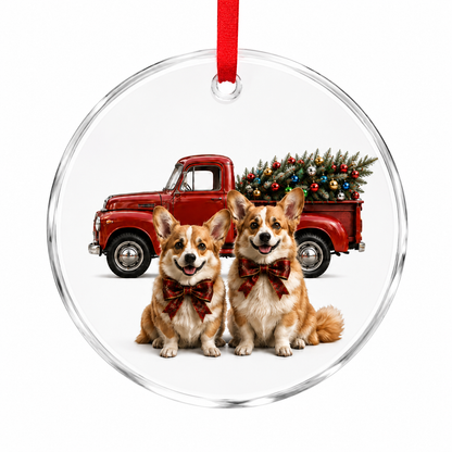 Custom Photo Dog With Christmas Car