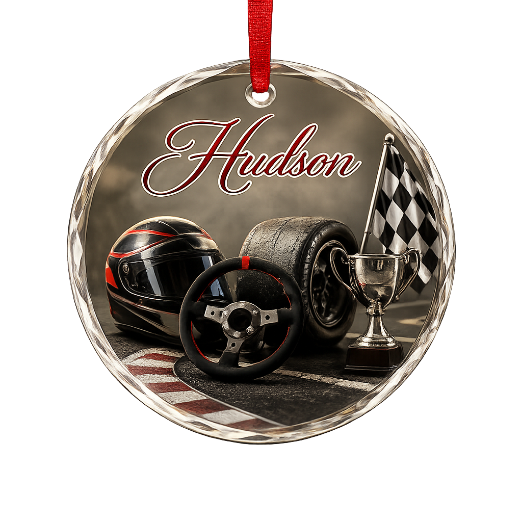 Sports Glass Ornament Racing