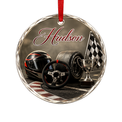 Sports Glass Ornament Racing