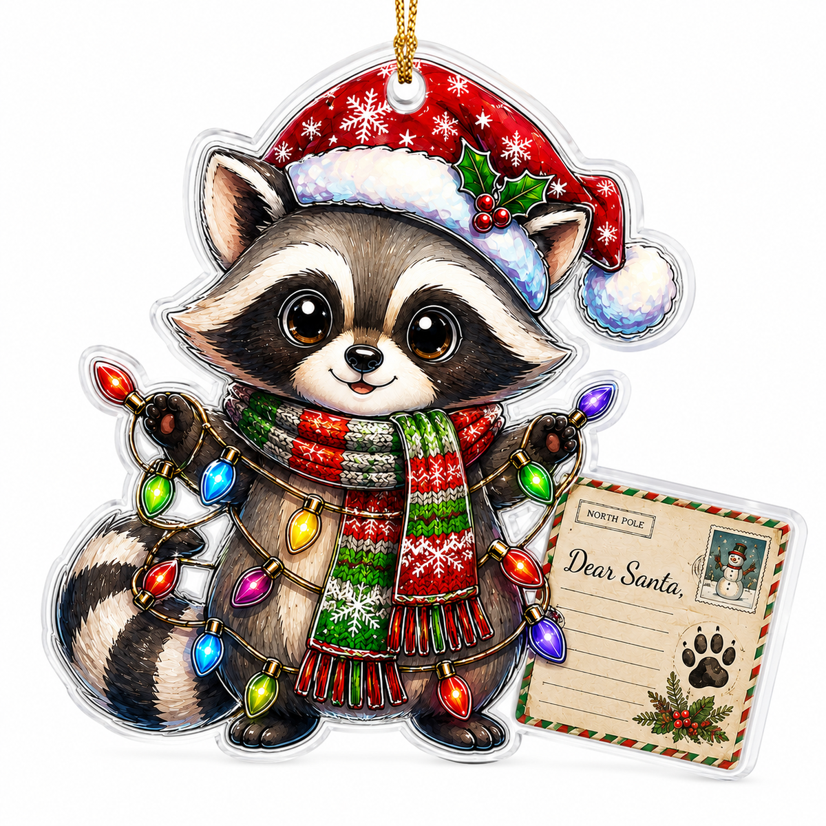 Animal With Christmas Led Raccoon