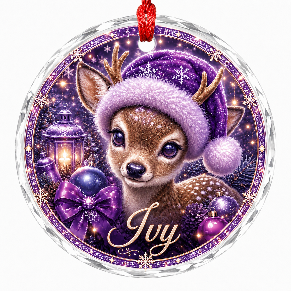 Purple Animal At Christmas Deer