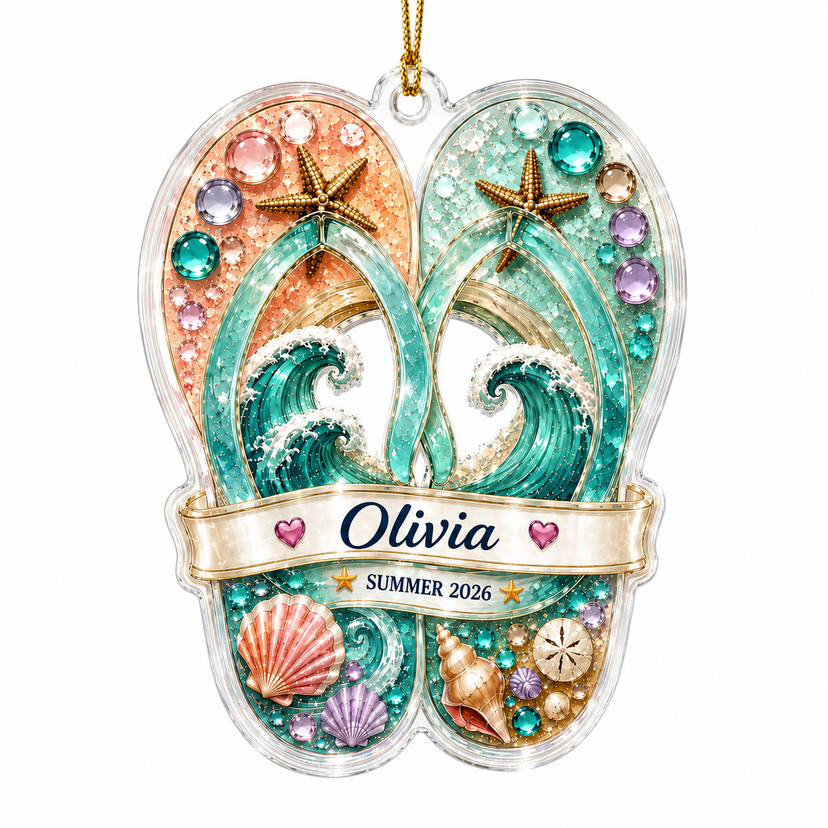 Surfing Personalize Acrylic Seasides Family
