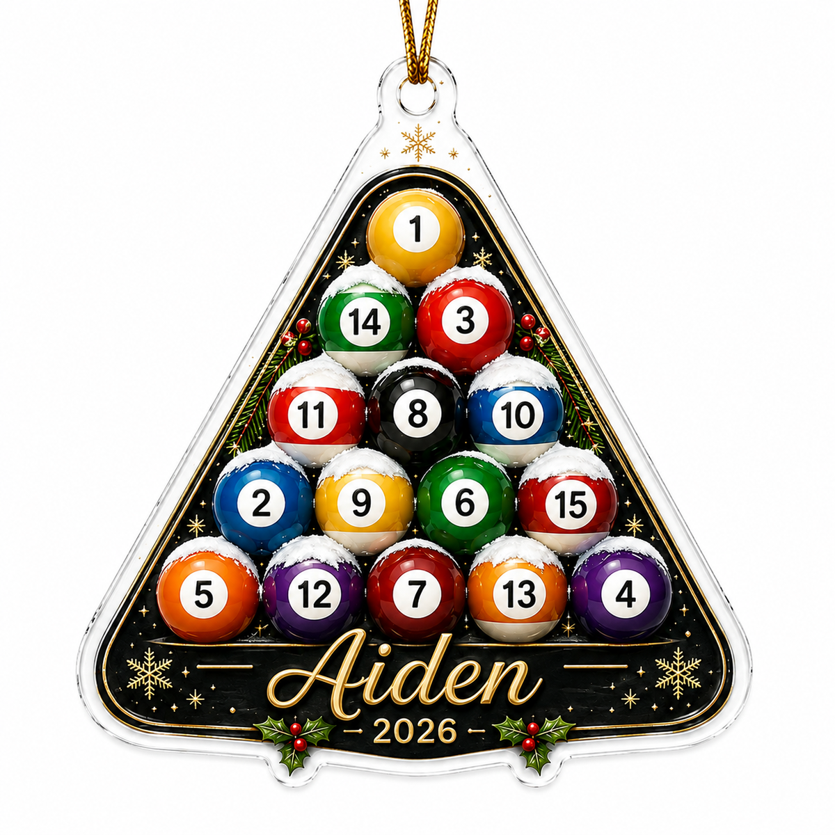 Custom Name Billiards Christmas Tree Acrylic