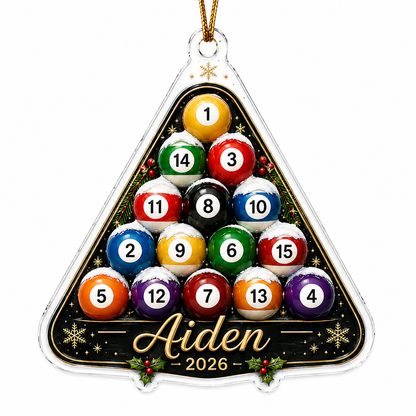 Custom Name Billiards Christmas Tree Acrylic