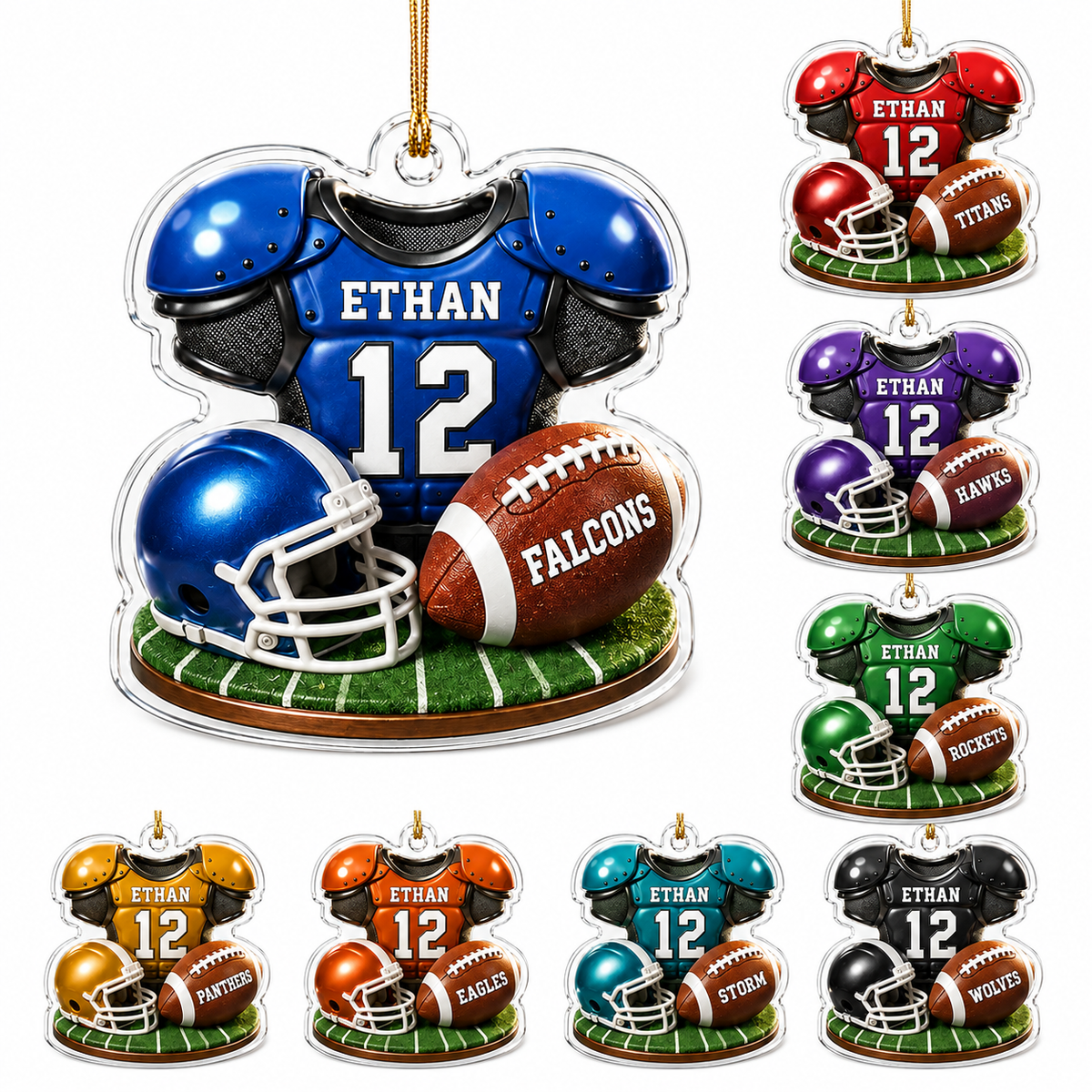 American Football Custome Name Acrylic Style 17