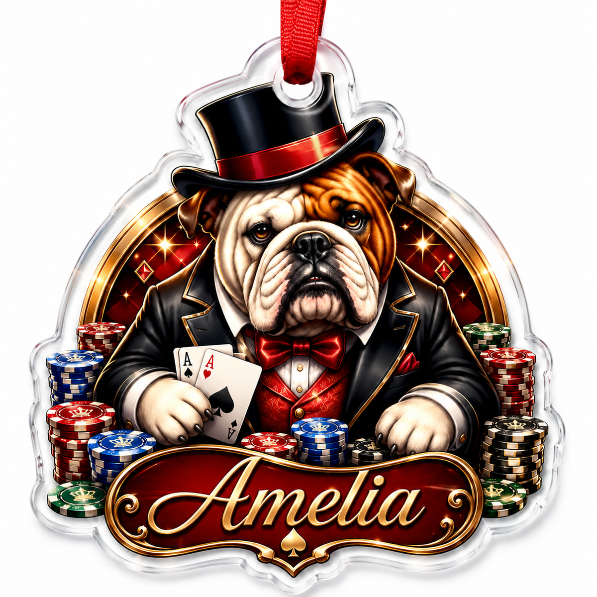Pocker Custome Name Acrylic Dog Boss