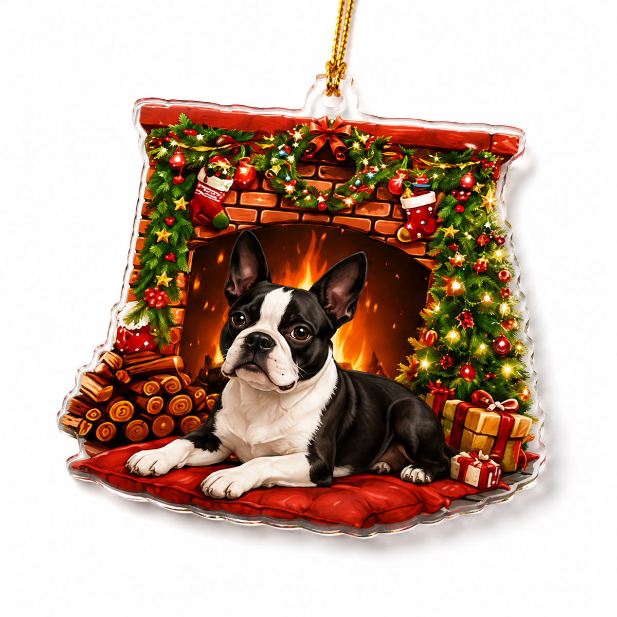 Dog Christmas Tree Boston Terrier
