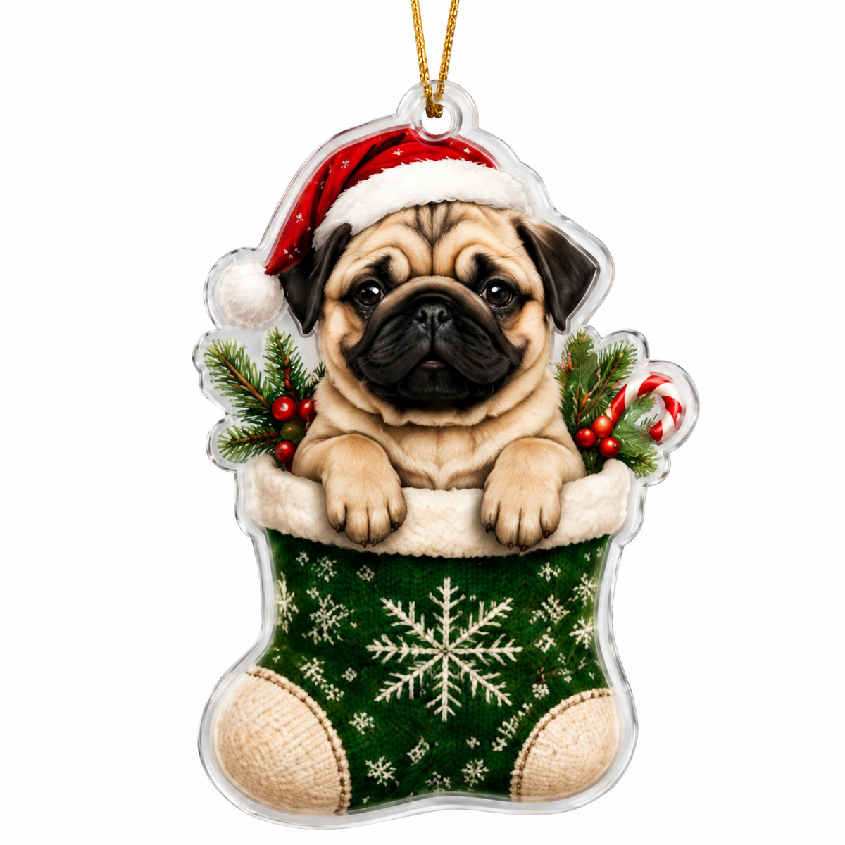 Dog Christmas Socks Pug