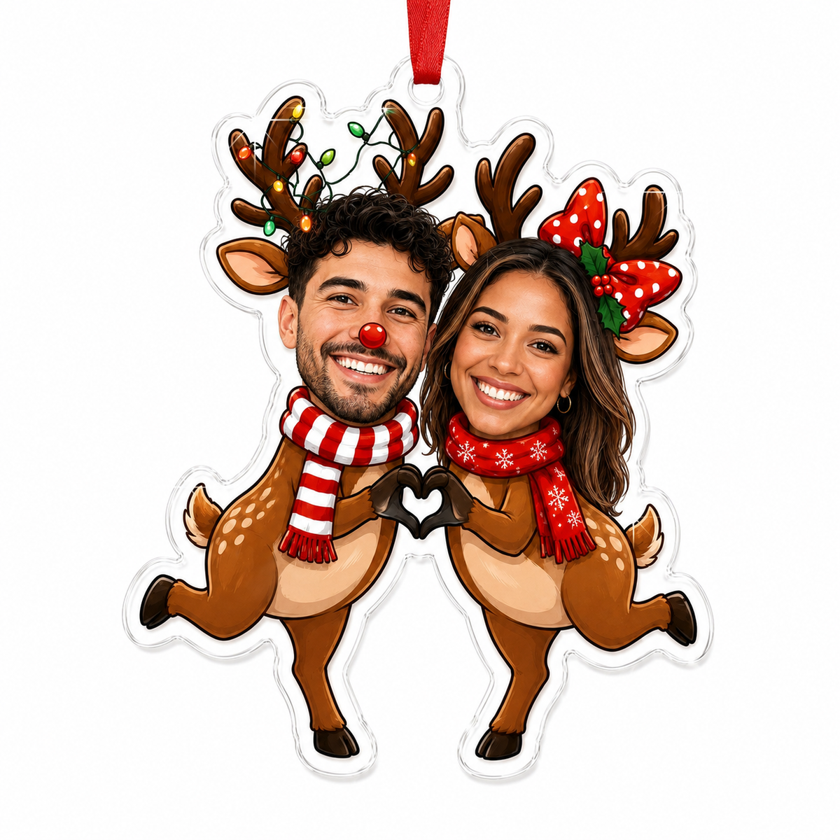 Custome Photo Couple Reindeer