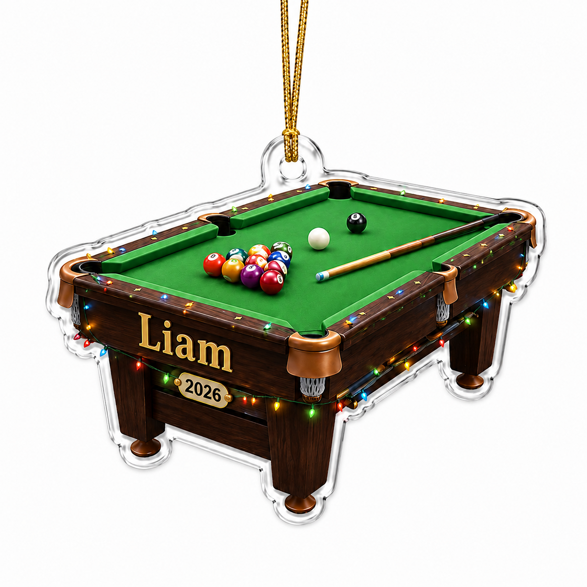 Custom Name Billiards Festive Cue Table Acrylic