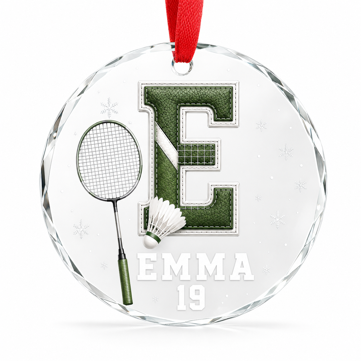 Sport Glass Alphabet Name Badminton