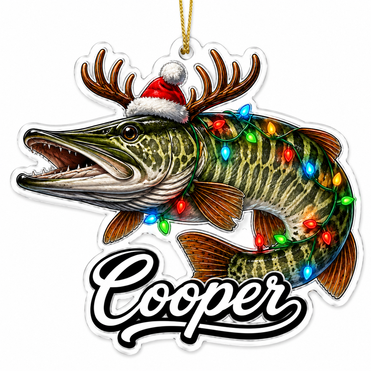 Fishing Christmas Lights Northern Pike Acrylic