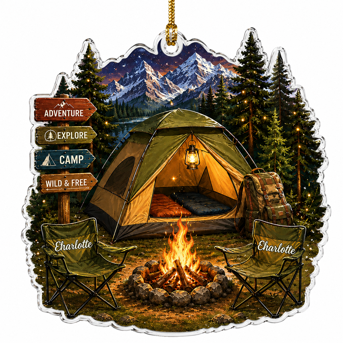 Camping Personalize Acrylic Moutain Camping