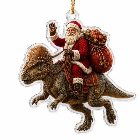 Dinosour With Santa Pachycephalosaurus