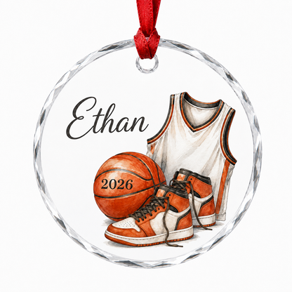 Sport Glass Ornament Basketball Gear