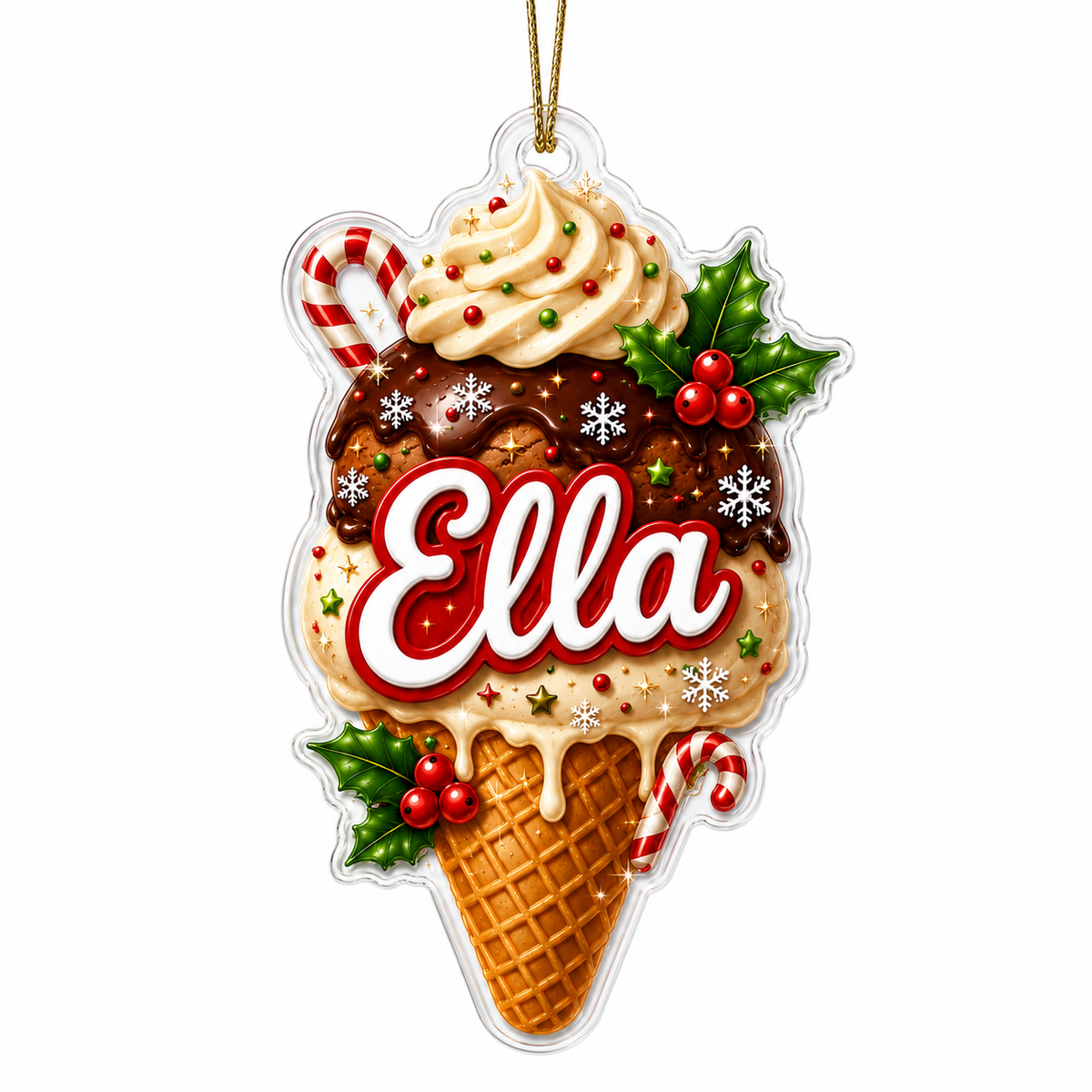 Custom Name Food Acrylic - Ice Cream Cone