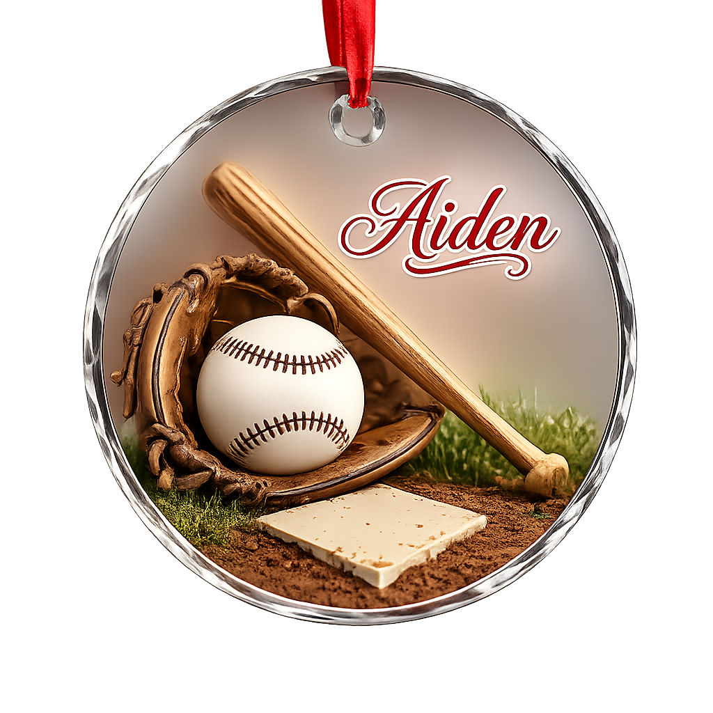 Sports Glass Ornament Baseball