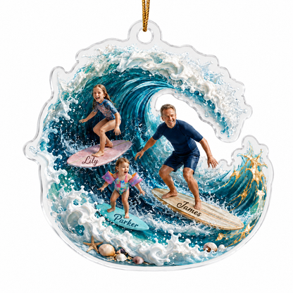 Surfing Personalize Acrylic Family Surfing