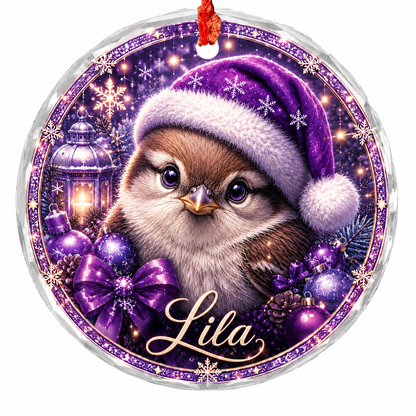 Purple Bird At Christmas Sparrow