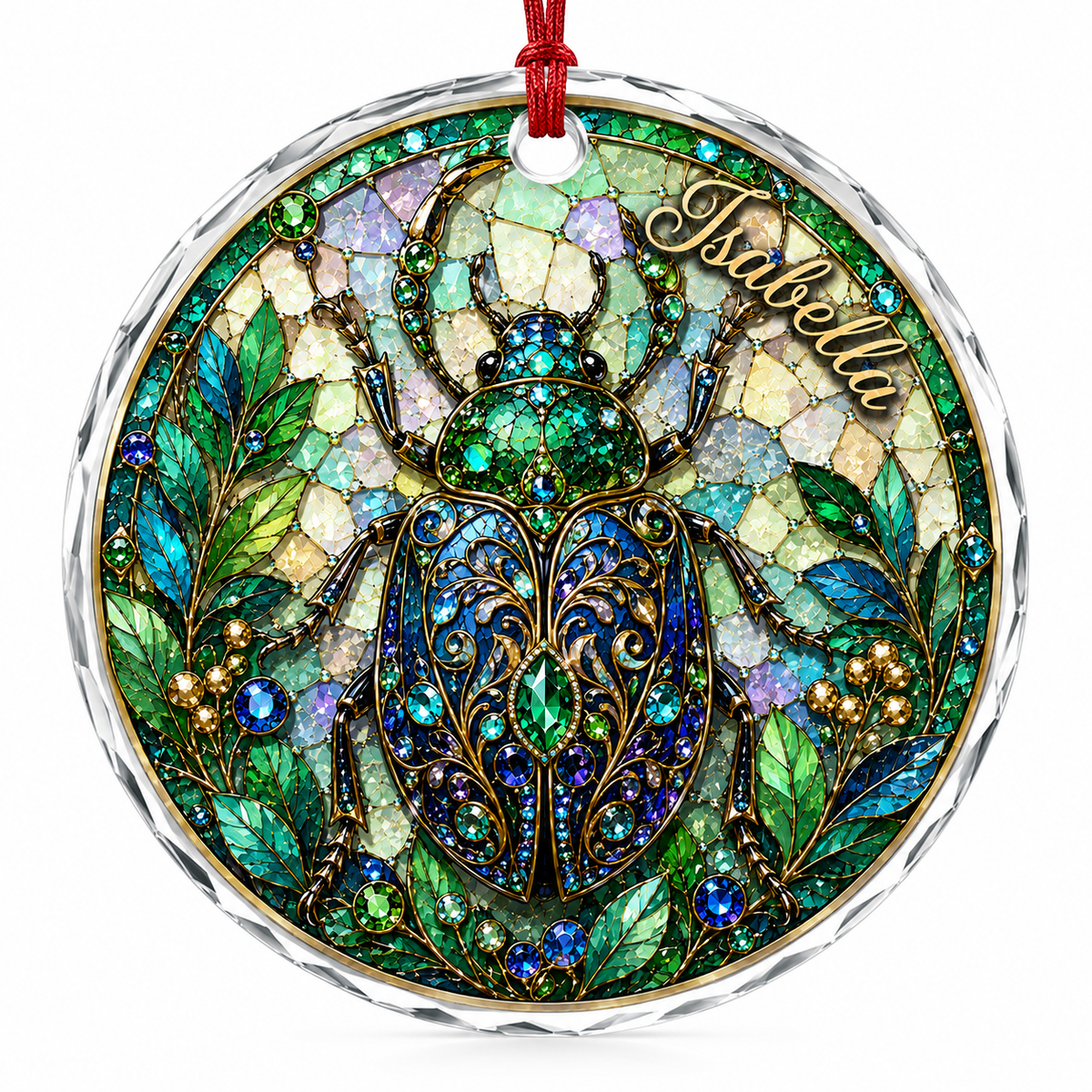Custom Name Glass Animal Beetle