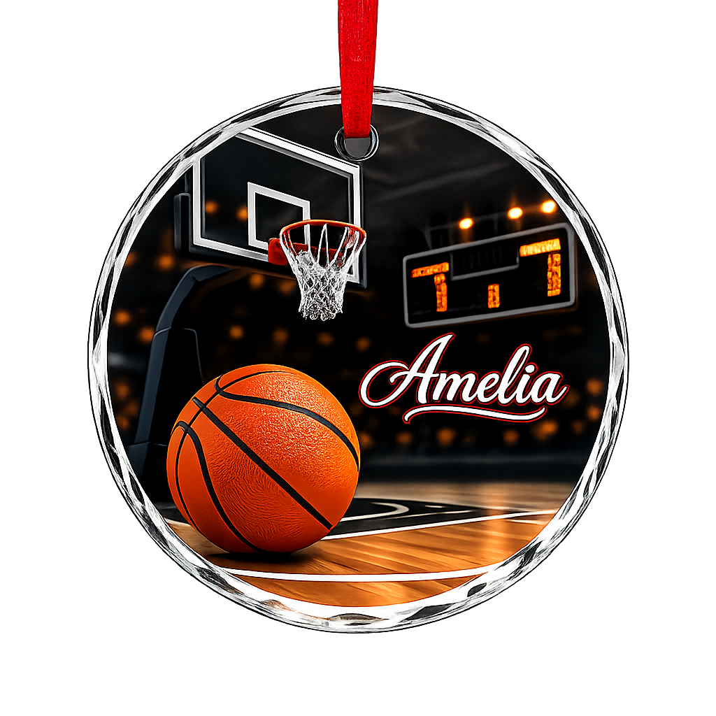 Sports Glass Ornament Basketball