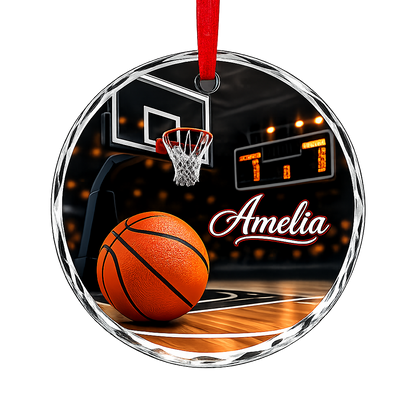 Sports Glass Ornament Basketball