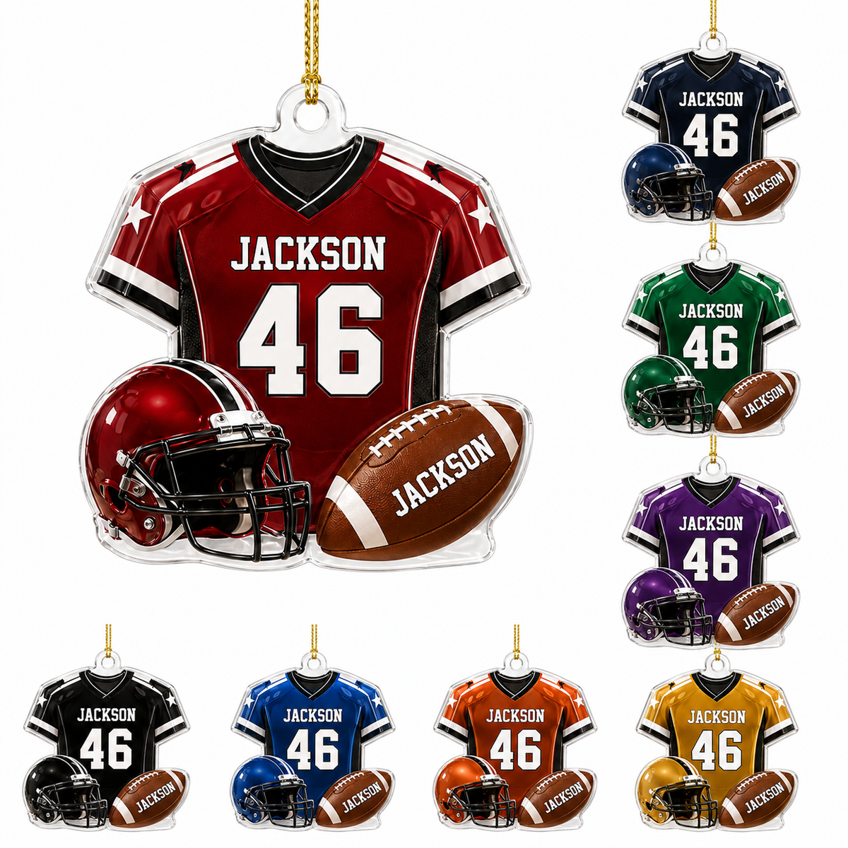 American Football Custome Name Acrylic Style 8