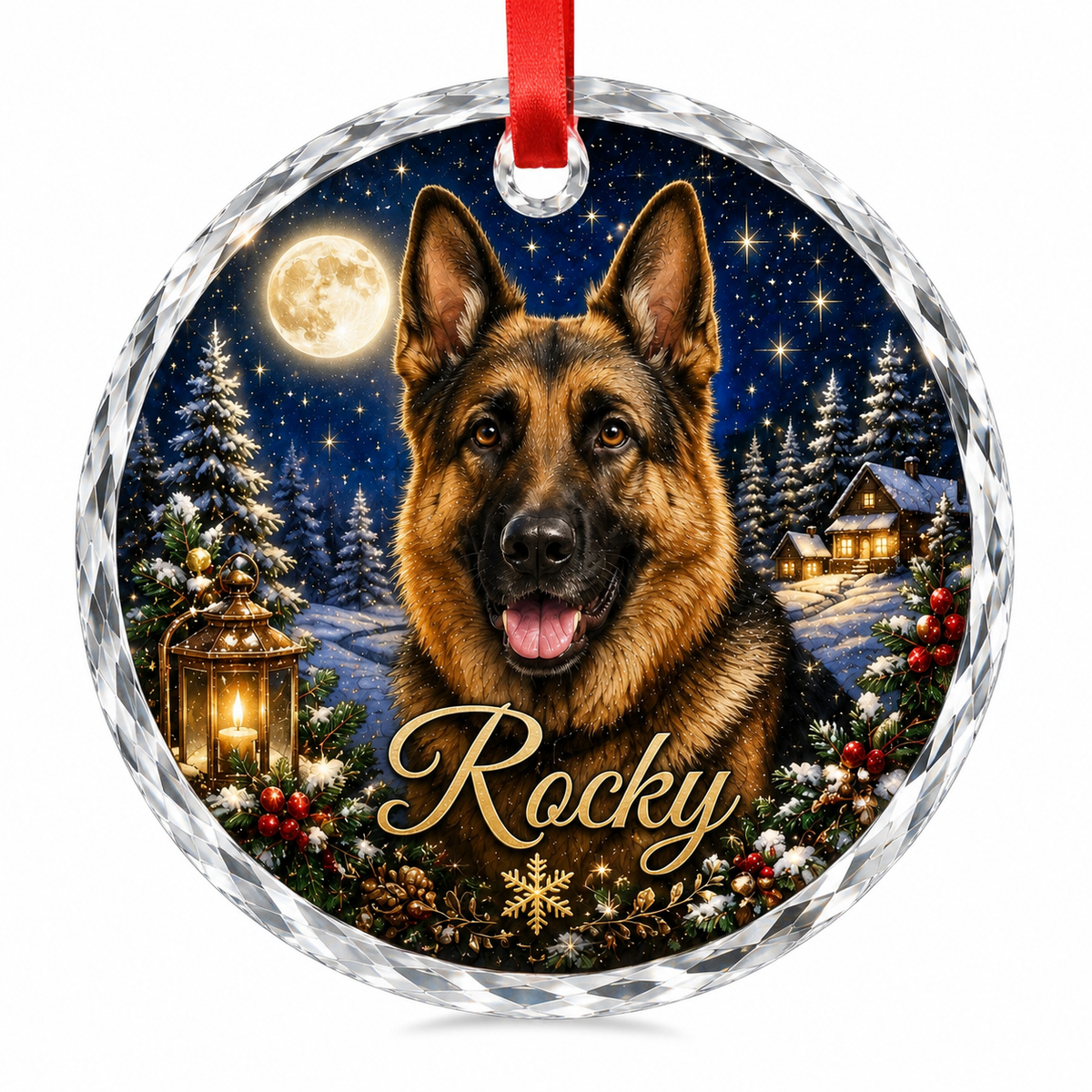 Custom Photo Dog Glass At Christmas Village