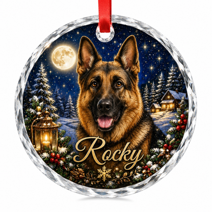 Custom Photo Dog Glass At Christmas Village