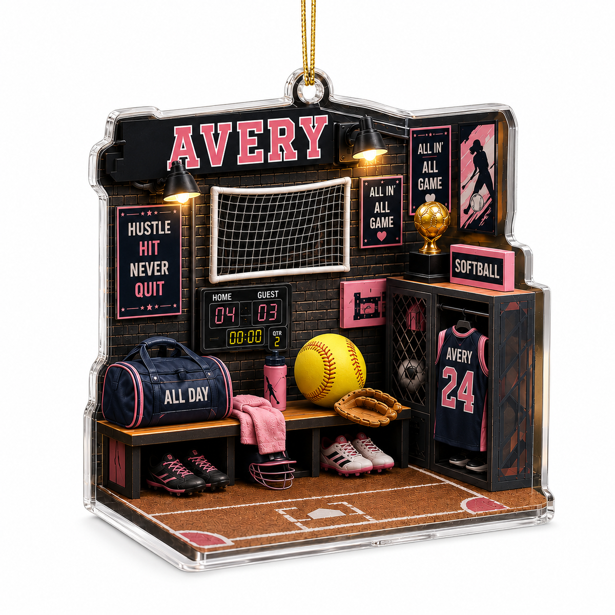 Sport Room Custome Name Acrylic Soft Ball