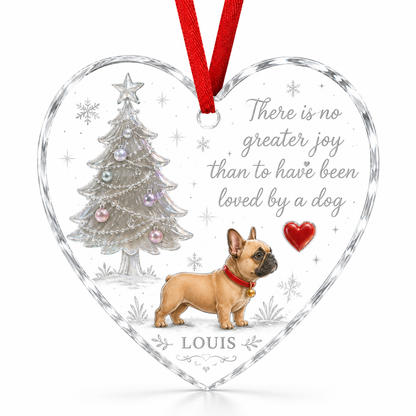 Christmas Glass Dog French Bulldog