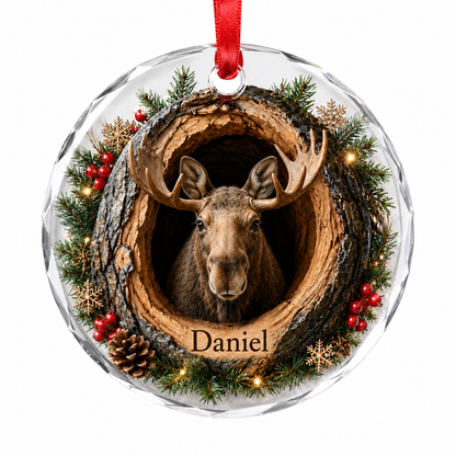 Animal Glass Ornament Tree Hollow Moose