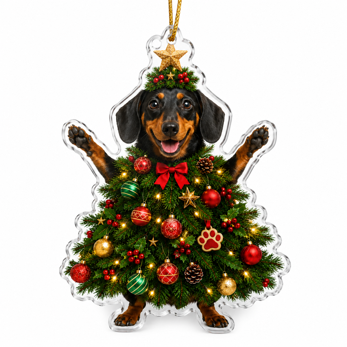 Dog Santa Tree Dachshund
