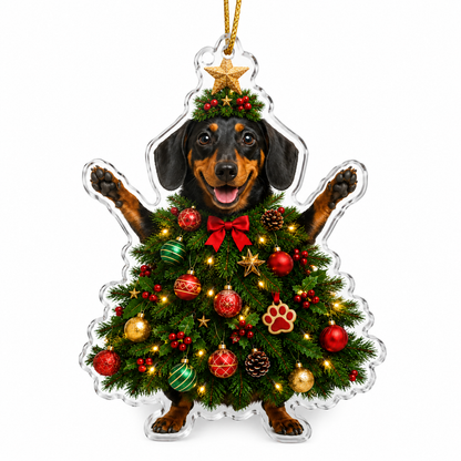 Dog Santa Tree Dachshund