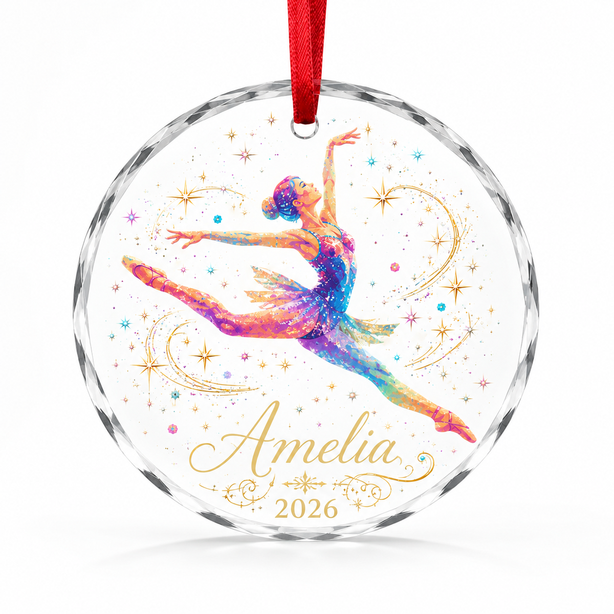 Personalized Dancing Glass Colourful Ballerina