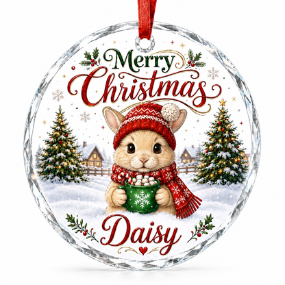 Christmas Glass Animal Rabbit