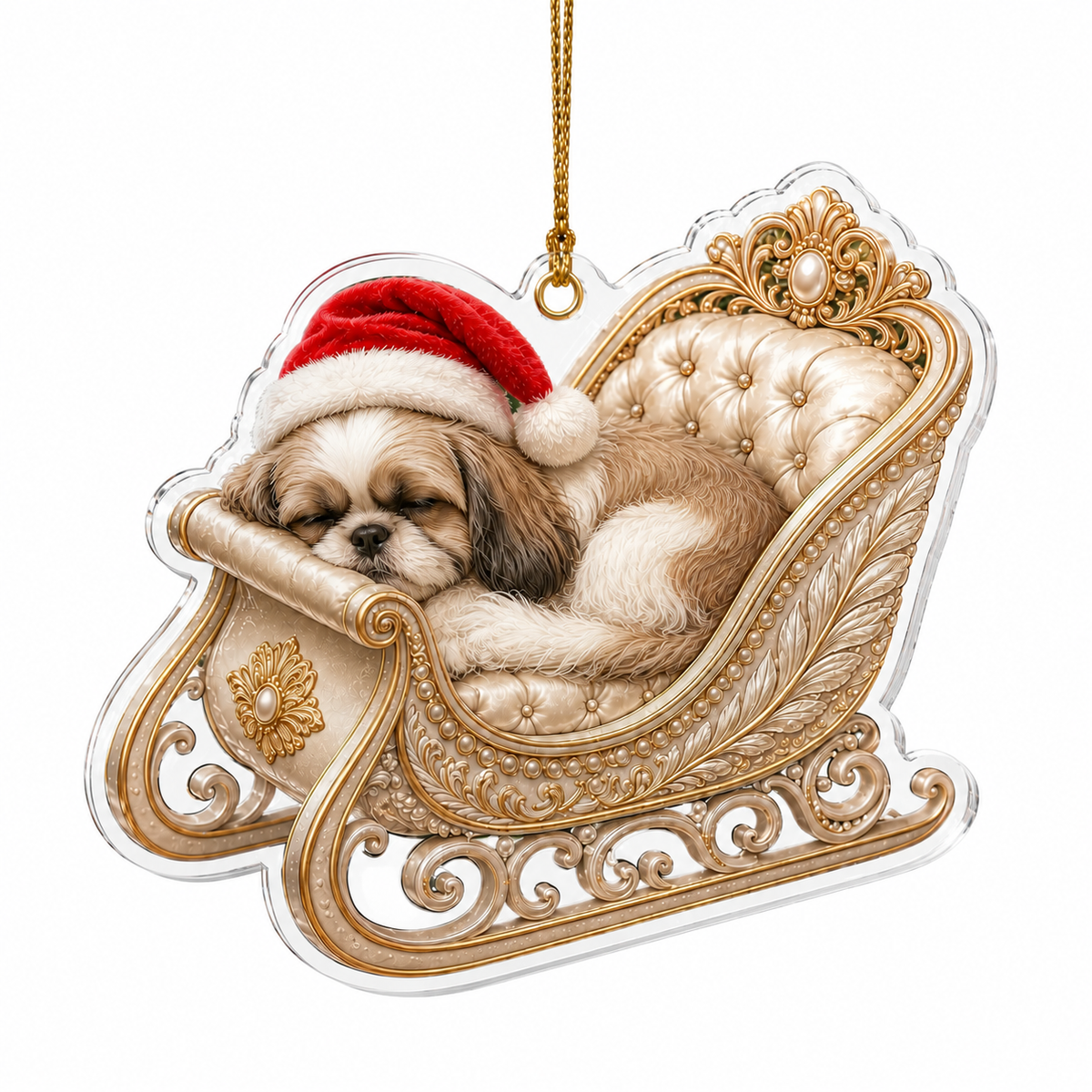Dog Christmas Sleigh Shih Tzu