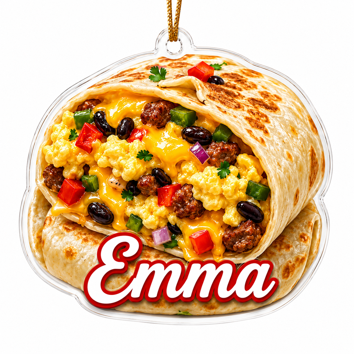 Breakfast Custom Name Burrito Acrylic