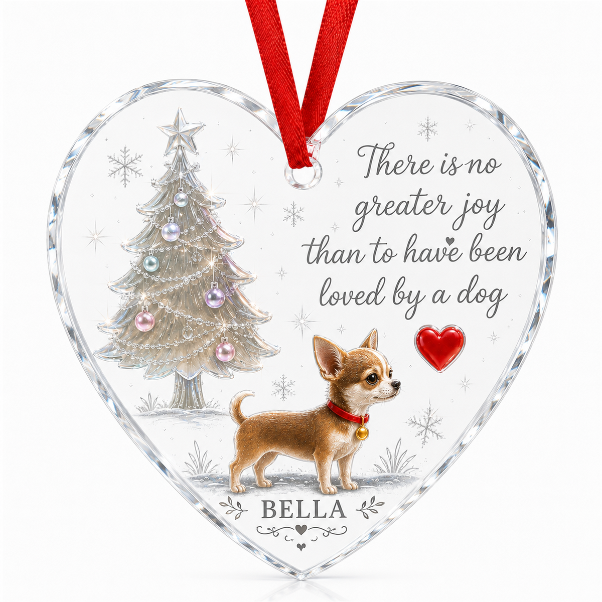 Christmas Glass Dog Chihuahua