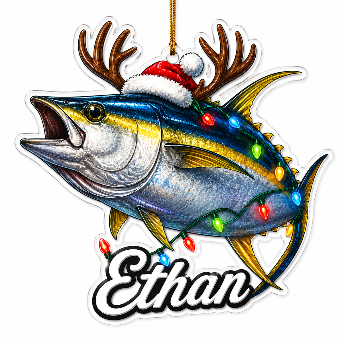 Fishing Christmas Lights Yellowfin Tuna Acrylic
